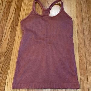 Pink Lululemon Power Y Ribbed Yoga Tank